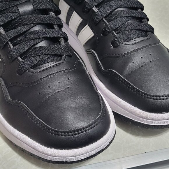 Adidas Boys Hoops Mid 3.0 Black And White Lace-Up Low Top Sneaker - Picture 6 of 7